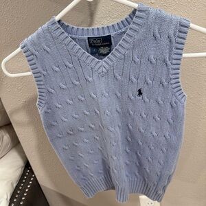 Polo Ralph Lauren Light Blue Cable Knit Vest
